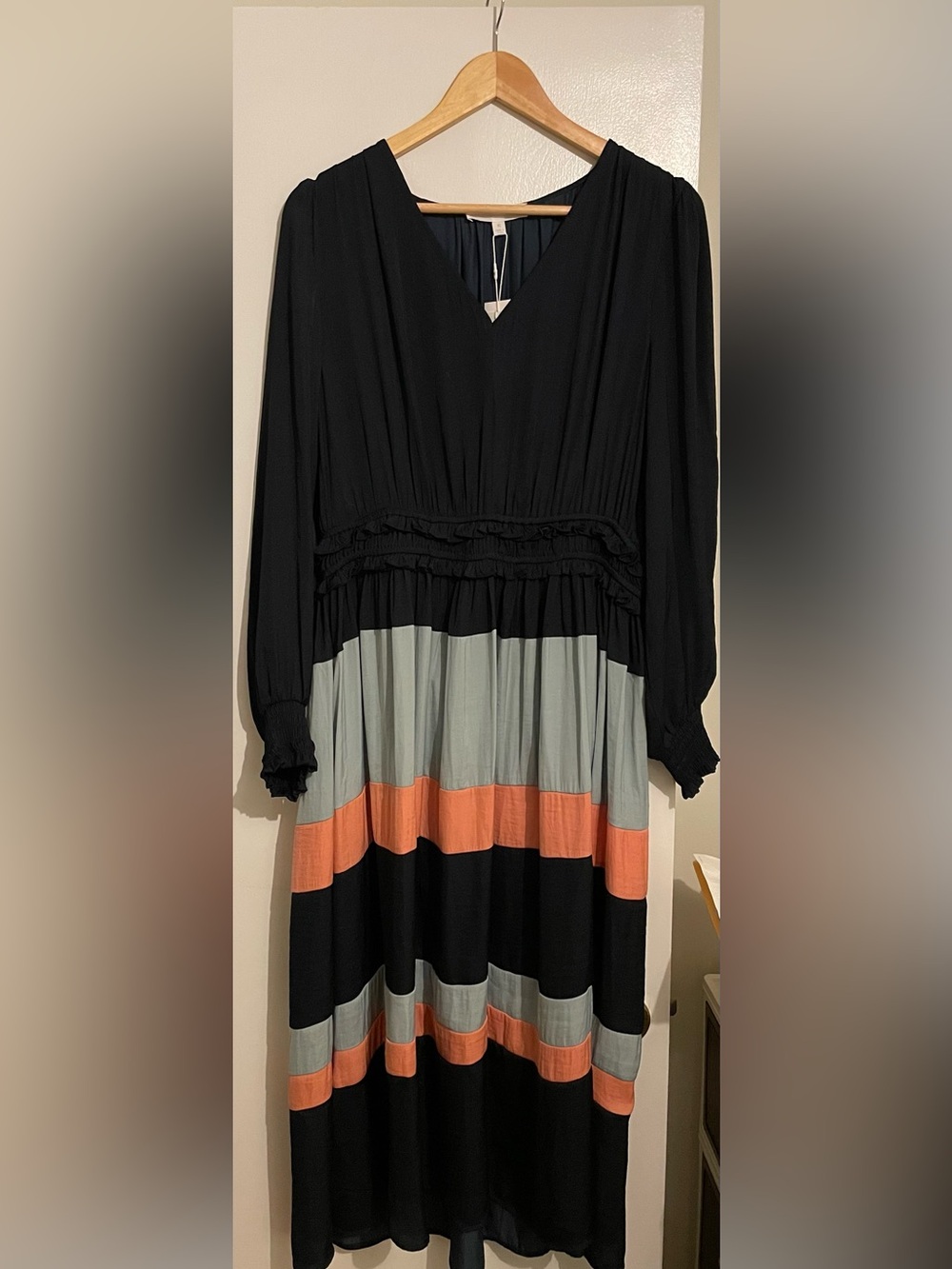 Addyson Parker Long Sleeved Maxi Dress (XL) in Color Block - NWT